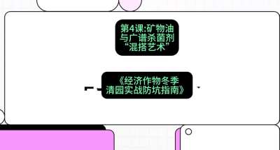第4节：【替代方案】矿物油与广谱杀菌剂的&ldquo;混搭艺术&rdquo;，课程：《经济作物冬季清园&middot;实战防坑指南》#识农AI